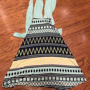 DIY dress! Multi colored silk bottom, cloth straps